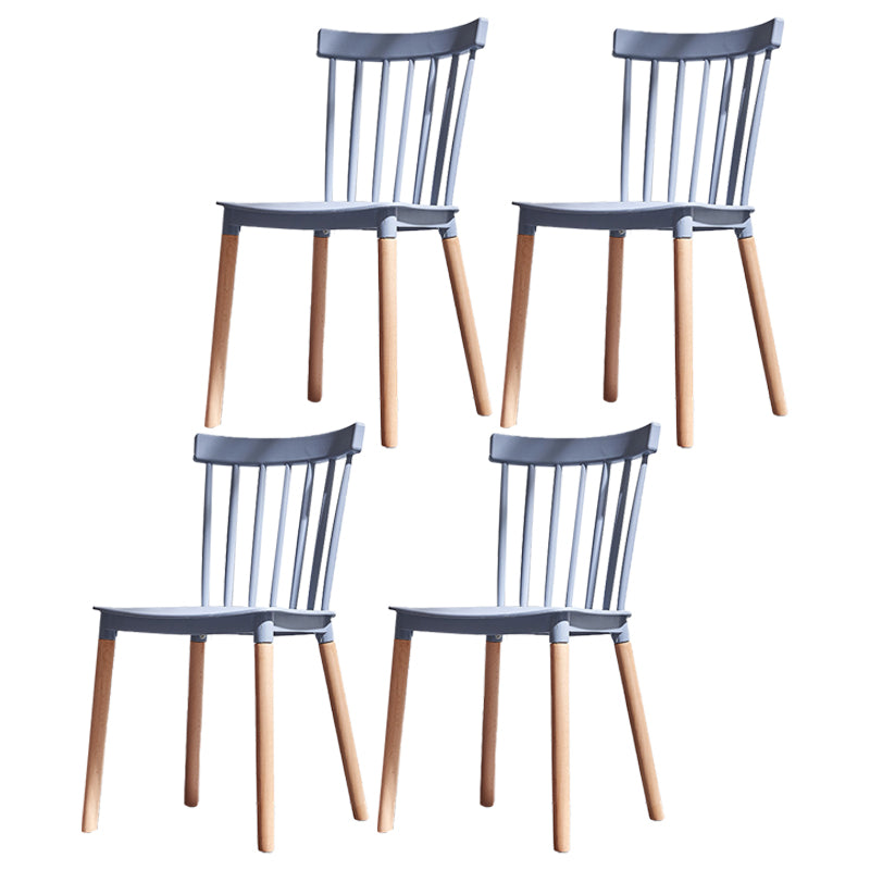 Glam Style Wooden Side Chair Matte Finish Windsor Back Dining Chair for Coffee Shop Grey 4 Piece Set Clearhalo ' kitchen&dining_furn' 'Dining Chairs' 'Dining Tables & Seating' 'dining_chair' 'furn' 'furn_dining_chair' 'Furniture' 'furniture_dining_chair' 'Kitchen & Dining Furniture' 'kitchen' 3575346