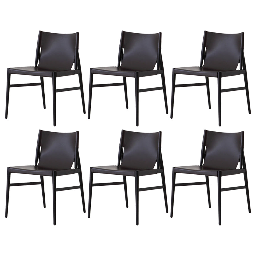 Modern Style Solid Wood Side Chair Solid Back Dining Chair for Dinning Room Black 6 Piece Set Clearhalo ' kitchen&dining_furn' 'Dining Chairs' 'Dining Tables & Seating' 'dining_chair' 'furn' 'furn_dining_chair' 'Furniture' 'furniture_dining_chair' 'Kitchen & Dining Furniture' 'kitchen' 3575619