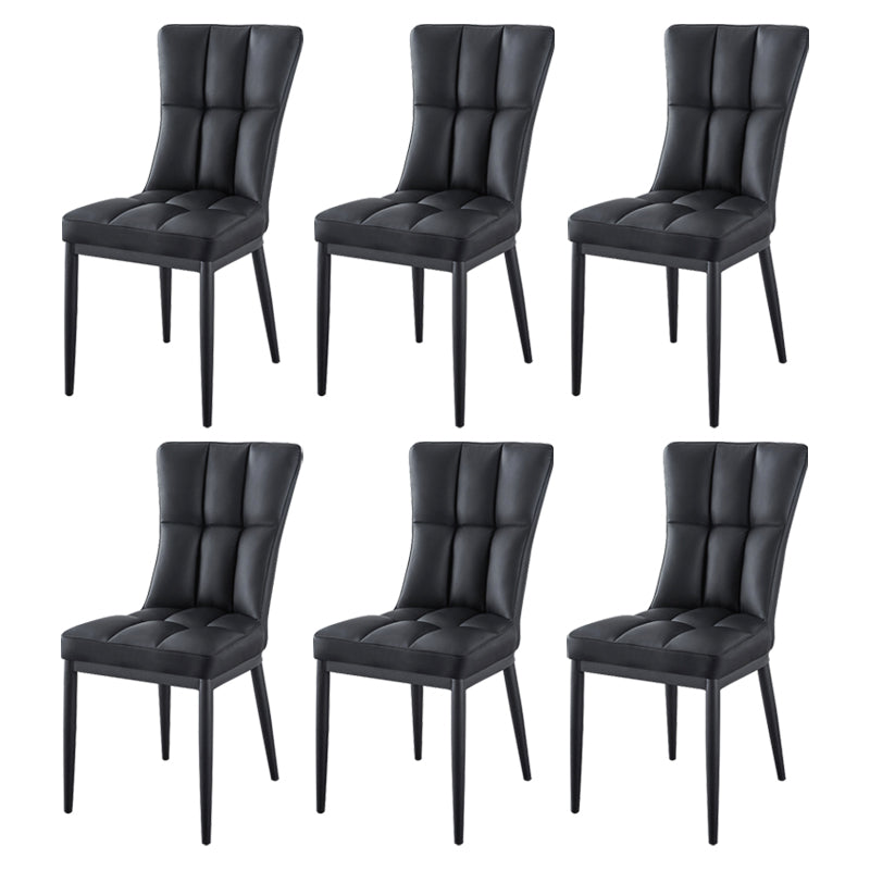 Glam Style Wingback Side Chair Upholstered Armless Dining Chairs for Home Black 6 Piece Set Black Clearhalo ' kitchen&dining_furn' 'Dining Chairs' 'Dining Tables & Seating' 'dining_chair' 'furn' 'furn_dining_chair' 'Furniture' 'furniture_dining_chair' 'Kitchen & Dining Furniture' 'kitchen' 3575948