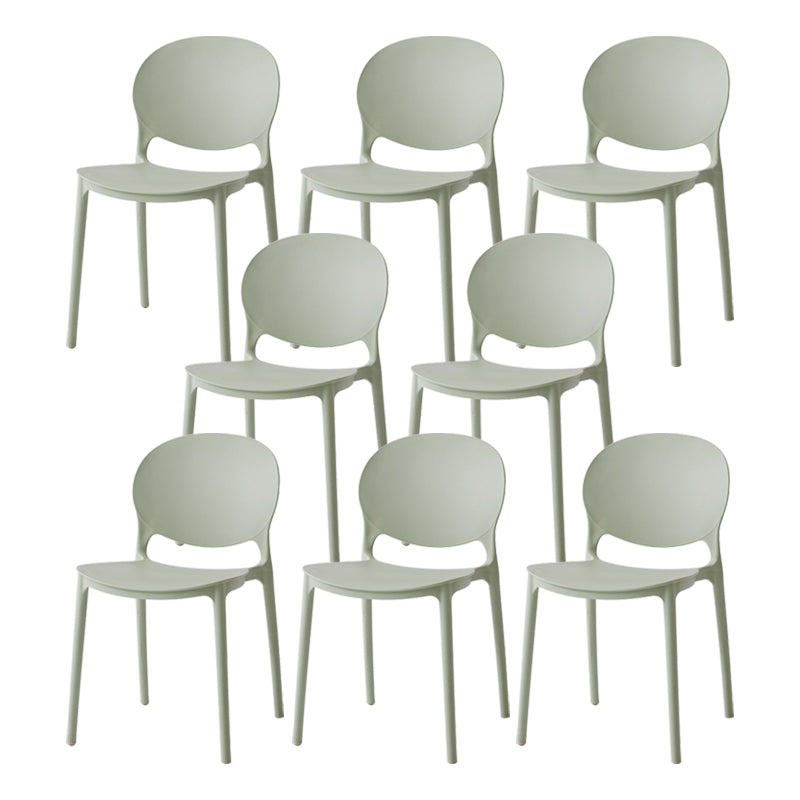 Nordic Plastic Open Back Dining Side Chair 32"H Dining Chair with 4 Legs for Restaurant Green 8 Piece Set Clearhalo ' kitchen&dining_furn' 'Dining Chairs' 'Dining Tables & Seating' 'dining_chair' 'furn' 'furn_dining_chair' 'Furniture' 'furniture_dining_chair' 'Kitchen & Dining Furniture' 'kitchen' 3575982
