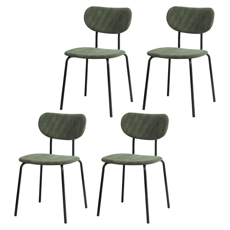 Design Metal Dining Side Chairs Glam Style Open Back Side Chair for Home Use Green 4 Piece Set Clearhalo ' kitchen&dining_furn' 'Dining Chairs' 'Dining Tables & Seating' 'dining_chair' 'furn' 'furn_dining_chair' 'Furniture' 'furniture_dining_chair' 'Kitchen & Dining Furniture' 'kitchen' 3576012