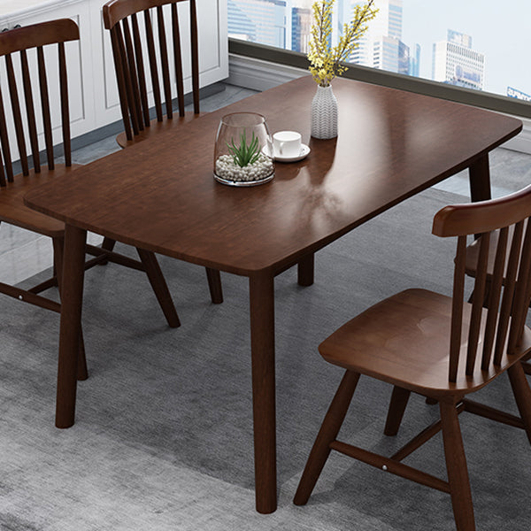 Oak Table Dining Table Contemporary Dinner Room Kitchen Table with 4-foot Brown Clearhalo ' dining_table' 'Dining Tables & Seating' 'Dining Tables' 'Furniture' 'furniture_dining_table' 'Kitchen & Dining Furniture' 'kitchen&dining_furn' 'kitchen' 'kitchen_dining_table' 3577693