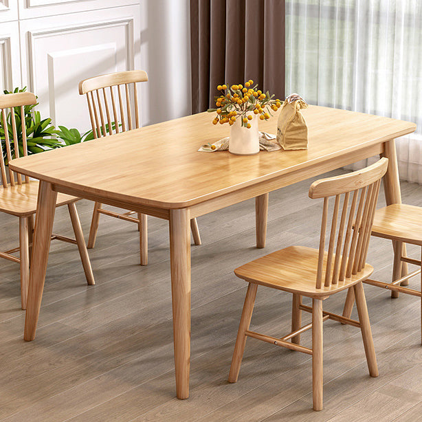 Rectangular Modern Solid Wood Dining Table Natural Finish Dining Furniture with Four-leg Clearhalo ' dining_table' 'Dining Tables & Seating' 'Dining Tables' 'Furniture' 'furniture_dining_table' 'Kitchen & Dining Furniture' 'kitchen&dining_furn' 'kitchen' 'kitchen_dining_table' 3578316