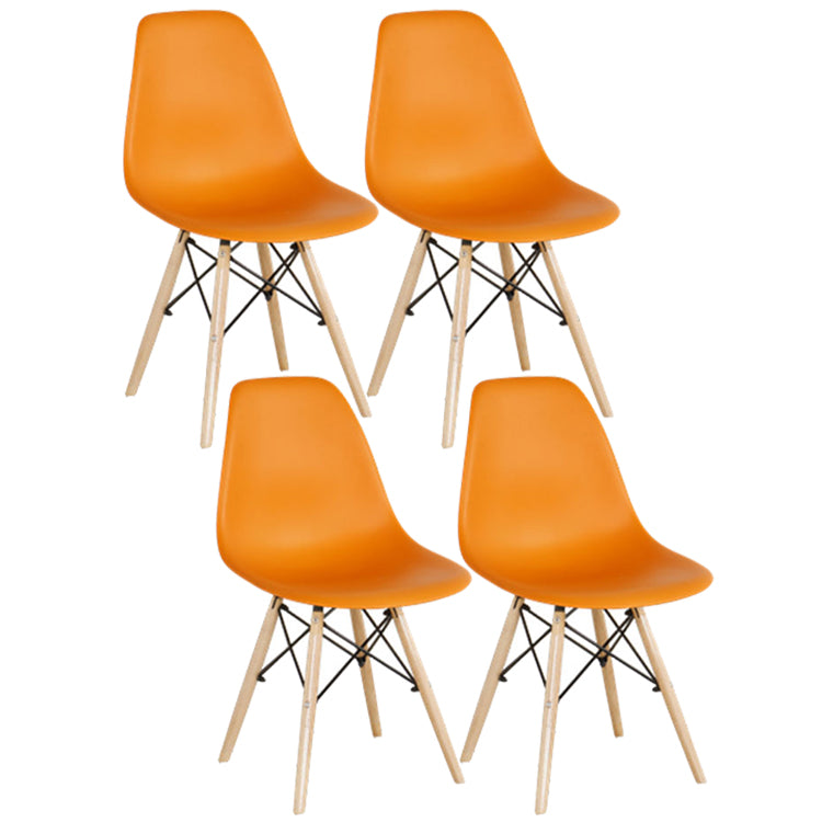 Glam Style Plastic Side Chair Matte Finish Solid Back Dining Chair for Home Use Orange Set of 4 Clearhalo ' kitchen&dining_furn' 'Dining Chairs' 'Dining Tables & Seating' 'dining_chair' 'Furniture' 'furniture_dining_chair' 'Kitchen & Dining Furniture' 'kitchen' 3596968