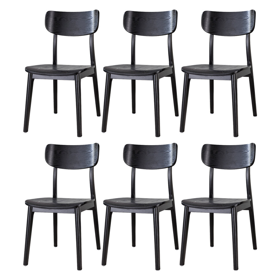 Wood Industrial Style Dining Chair Indoor-Outdoor Open Back Dining Side Chair Black 6 Piece Set Black Clearhalo ' kitchen&dining_furn' 'Dining Chairs' 'Dining Tables & Seating' 'dining_chair' 'furn' 'furn_dining_chair' 'Furniture' 'furniture_dining_chair' 'Kitchen & Dining Furniture' 'kitchen' 3597482