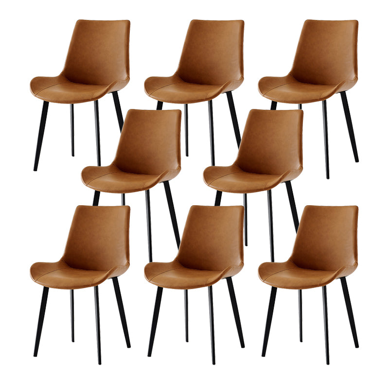 Contemporary Style High-density Sponge Cushion Chair of 18'' Wide Parsons Chair Orange 8 Piece Set Clearhalo ' kitchen&dining_furn' 'Dining Chairs' 'Dining Tables & Seating' 'dining_chair' 'furn' 'furn_dining_chair' 'Furniture' 'furniture_dining_chair' 'Kitchen & Dining Furniture' 'kitchen' 3597491