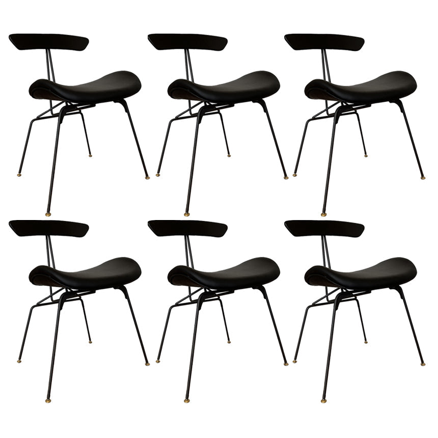 Industrial Chair with Metal Base 29"H Open Back Dining Side Chair for Restaurant Black 6 Piece Set Clearhalo ' kitchen&dining_furn' 'Dining Chairs' 'Dining Tables & Seating' 'dining_chair' 'furn' 'furn_dining_chair' 'Furniture' 'furniture_dining_chair' 'Kitchen & Dining Furniture' 'kitchen' 3597817