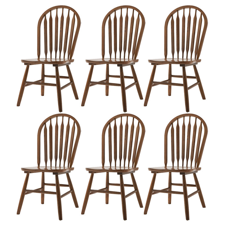 Traditional Style Dining Chair Solid Wood Windsor Back Side Chair for Home Brown 6 Piece Set Clearhalo ' kitchen&dining_furn' 'Dining Chairs' 'Dining Tables & Seating' 'dining_chair' 'furn' 'furn_dining_chair' 'Furniture' 'furniture_dining_chair' 'Kitchen & Dining Furniture' 'kitchen' 3598034
