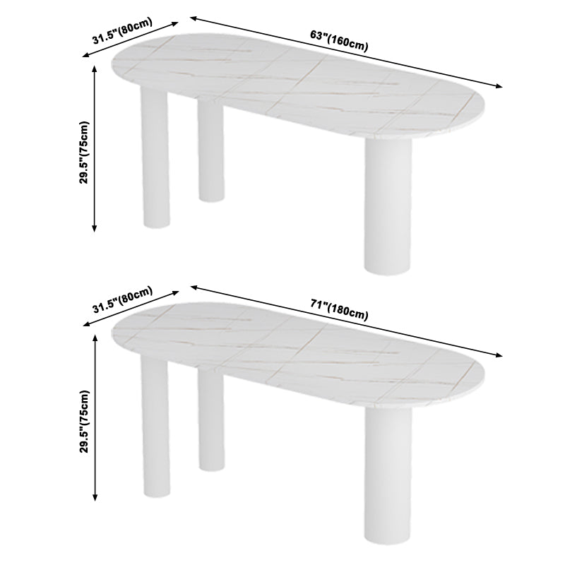 Contemporary Oval Dining Table Sintered Stone Dining Table with 3 Legs for Dining Room Clearhalo ' dining_table' 'Dining Tables & Seating' 'Dining Tables' 'furn' 'furn_dining_table' 'Furniture' 'furniture_dining_table' 'Kitchen & Dining Furniture' 'kitchen&dining_furn' 'kitchen' 'kitchen_dining_table' 3598609