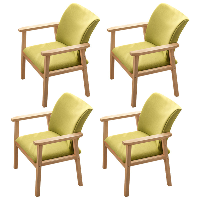 Scandinavian Rubberwood Solid Back Armchair Wood Dining Chair with Natural Legs Light Green 4 Piece Set Natural Wood Clearhalo ' kitchen&dining_furn' 'Dining Chairs' 'Dining Tables & Seating' 'dining_chair' 'furn' 'furn_dining_chair' 'Furniture' 'furniture_dining_chair' 'Kitchen & Dining Furniture' 'kitchen' 3621191