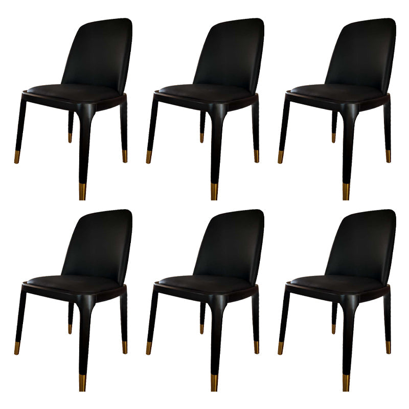 Industrial Style Solid Wood Dining Side Chair Leather Side Chair for Dining Room Black 6 Piece Set Clearhalo ' kitchen&dining_furn' 'Dining Chairs' 'Dining Tables & Seating' 'dining_chair' 'furn' 'furn_dining_chair' 'Furniture' 'furniture_dining_chair' 'Kitchen & Dining Furniture' 'kitchen' 3621446