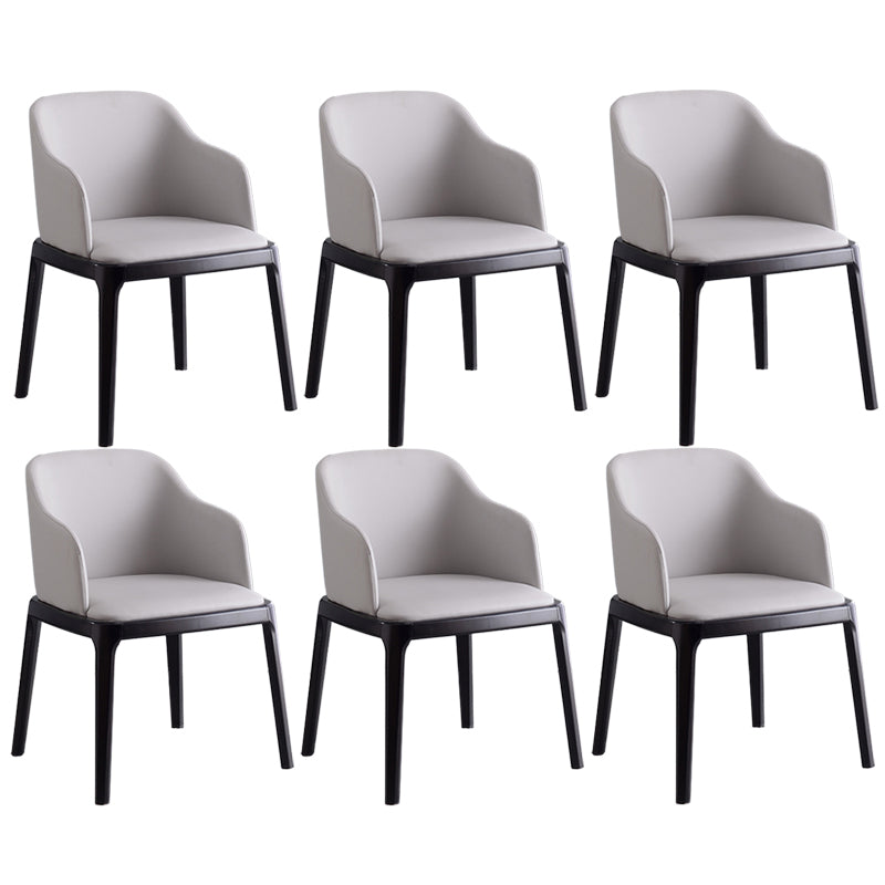 Glam Scandinavian Ash Wood Chairs Solid Back Arm Kitchen Dining Chair Set Light Gray 6 Piece Set Clearhalo ' kitchen&dining_furn' 'Dining Chairs' 'Dining Tables & Seating' 'dining_chair' 'furn' 'furn_dining_chair' 'Furniture' 'furniture_dining_chair' 'Kitchen & Dining Furniture' 'kitchen' 3621612