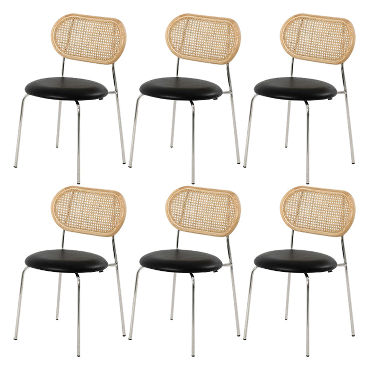 Contemporary Kitchen Metal Dining Side Chair Opening Back Dining Side Chair Black 6 Piece Set Clearhalo ' kitchen&dining_furn' 'Dining Chairs' 'Dining Tables & Seating' 'dining_chair' 'furn' 'furn_dining_chair' 'Furniture' 'furniture_dining_chair' 'Kitchen & Dining Furniture' 'kitchen' 3621718