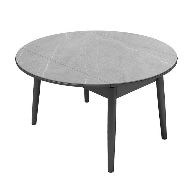 Modern Style Sintered Stone Dining Table Round Table with 4 Legs for Home Use Gray Without Chairs Clearhalo ' dining_table' 'Dining Tables & Seating' 'Dining Tables' 'furn' 'furn_dining_table' 'Furniture' 'furniture_dining_table' 'Kitchen & Dining Furniture' 'kitchen&dining_furn' 'kitchen' 'kitchen_dining_table' 3621917