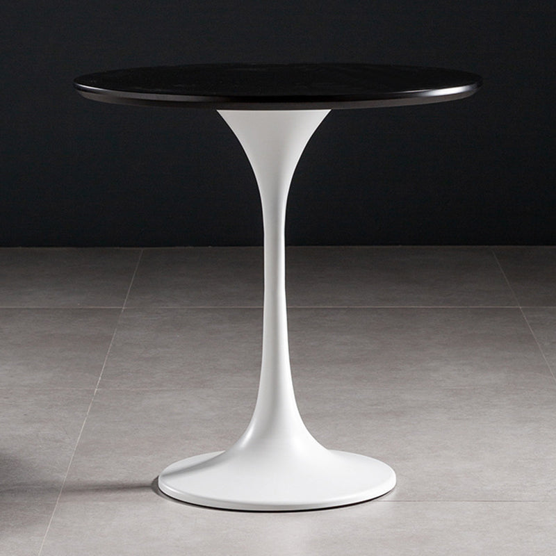 Contemporary Round Dining Table Pine Solid Wood Table with Tulip Base for Home Kitchen Dinner Black White Without Chairs Clearhalo ' dining_table' 'Dining Tables & Seating' 'Dining Tables' 'furn' 'furn_dining_table' 'Furniture' 'furniture_dining_table' 'Kitchen & Dining Furniture' 'kitchen&dining_furn' 'kitchen' 'kitchen_dining_table' 3642572