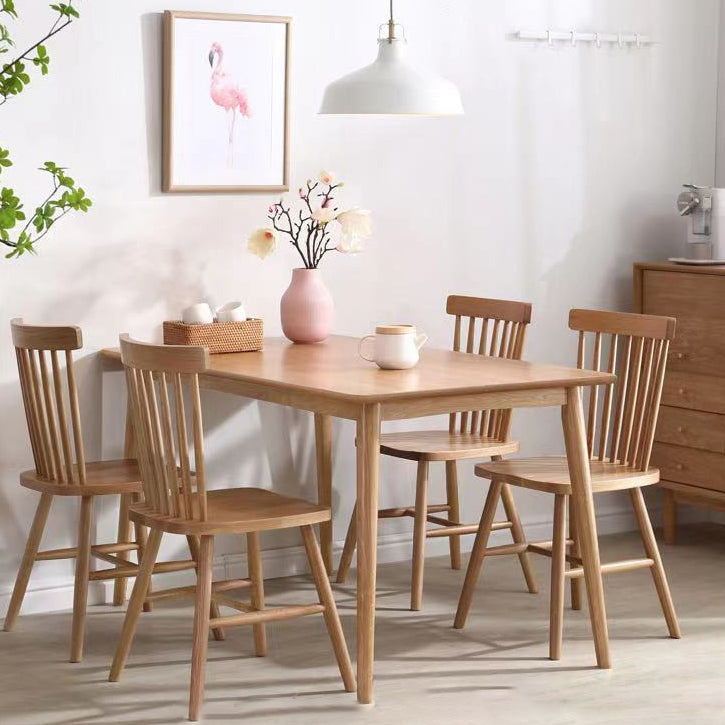 Rectangle Dining Table Modern Dinner Room Solid Wood Table with 4 Legs Base Natural Without Chairs Clearhalo ' dining_table' 'Dining Tables & Seating' 'Dining Tables' 'furn' 'furn_dining_table' 'Furniture' 'furniture_dining_table' 'Kitchen & Dining Furniture' 'kitchen&dining_furn' 'kitchen' 'kitchen_dining_table' 3642617