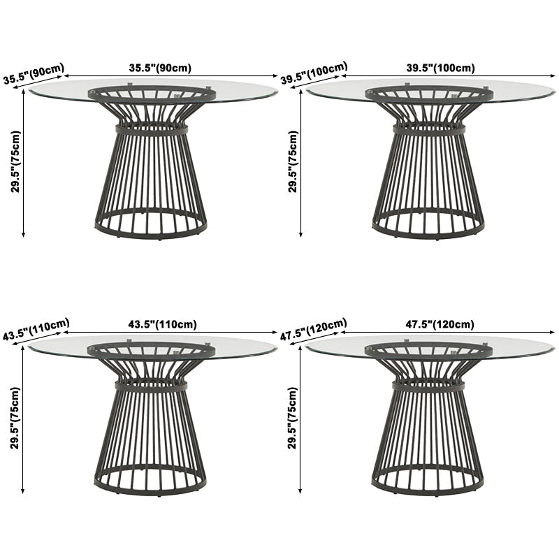 Round Transparent Dining Table Pine Glass Table Modern Style with Pedestal Clearhalo ' dining_table' 'Dining Tables & Seating' 'Dining Tables' 'furn' 'furn_dining_table' 'Furniture' 'furniture_dining_table' 'Kitchen & Dining Furniture' 'kitchen&dining_furn' 'kitchen' 'kitchen_dining_table' 3643456