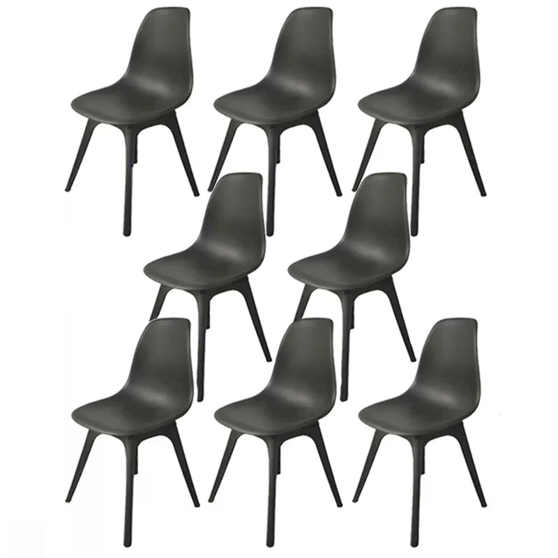 Contemporary Style Plastic Dining Chair Solid Back Dining Chair for Home Black Set of 8 Clearhalo ' kitchen&dining_furn' 'Dining Chairs' 'Dining Tables & Seating' 'dining_chair' 'Furniture' 'furniture_dining_chair' 'Kitchen & Dining Furniture' 'kitchen' 3643700