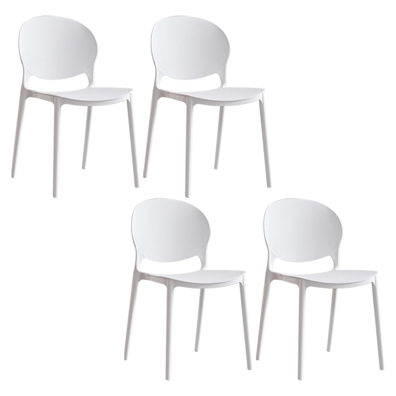 Modern Plastic Open Back Dining Side Chair 32"H Acrylic Dining Chair for Restaurant White 4 Piece Set Clearhalo ' kitchen&dining_furn' 'Dining Chairs' 'Dining Tables & Seating' 'dining_chair' 'furn' 'furn_dining_chair' 'Furniture' 'furniture_dining_chair' 'Kitchen & Dining Furniture' 'kitchen' 3649934