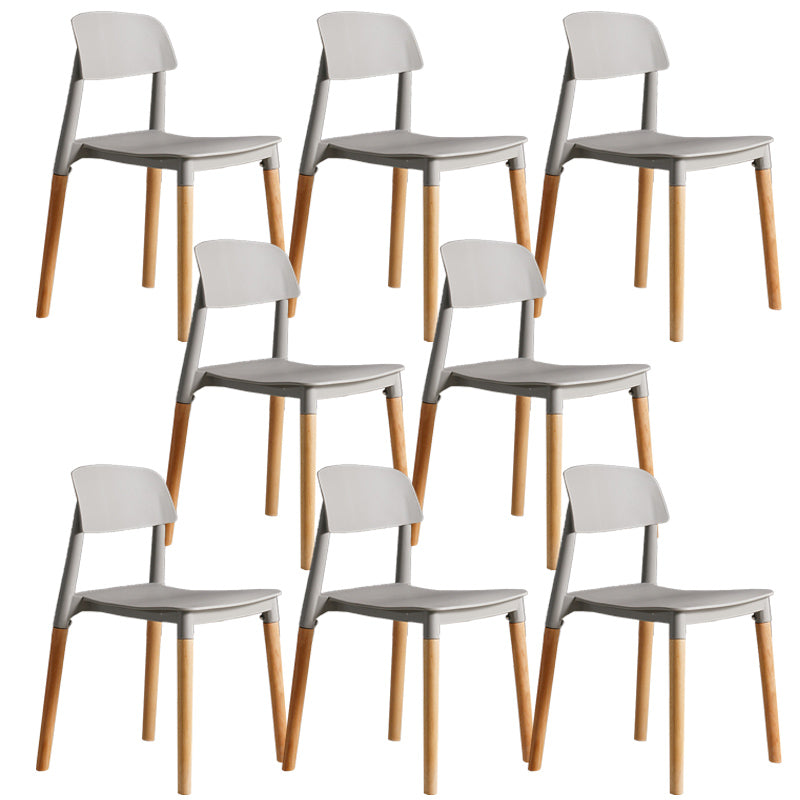 Scandinavian Home Side Chair Open Back Wood Legs Dining Room Chair Set Grey 8 Piece Set Clearhalo ' kitchen&dining_furn' 'Dining Chairs' 'Dining Tables & Seating' 'dining_chair' 'furn' 'furn_dining_chair' 'Furniture' 'furniture_dining_chair' 'Kitchen & Dining Furniture' 'kitchen' 3662633