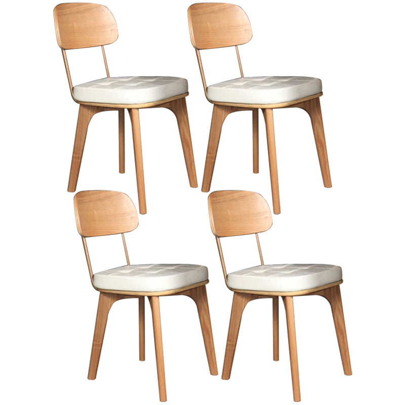 Industrial Dining Room Chair Open Back Side Chair with Wood Legs for Home Use White 4 Piece Set Natural Wood Clearhalo ' kitchen&dining_furn' 'Dining Chairs' 'Dining Tables & Seating' 'dining_chair' 'furn' 'furn_dining_chair' 'Furniture' 'furniture_dining_chair' 'Kitchen & Dining Furniture' 'kitchen' 3662669