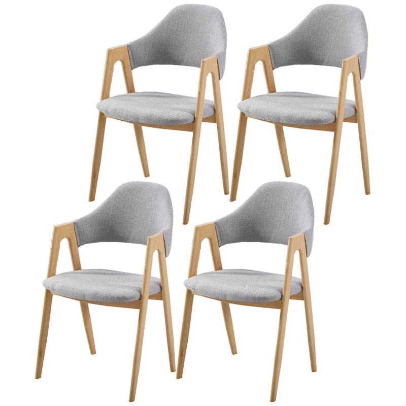 Glam Style Wooden Dining Arm Chair Matte Finish Solid Back Dining Chair for Home Light Gray 4 Piece Set Clearhalo ' kitchen&dining_furn' 'Dining Chairs' 'Dining Tables & Seating' 'dining_chair' 'furn' 'furn_dining_chair' 'Furniture' 'furniture_dining_chair' 'Kitchen & Dining Furniture' 'kitchen' 3662713