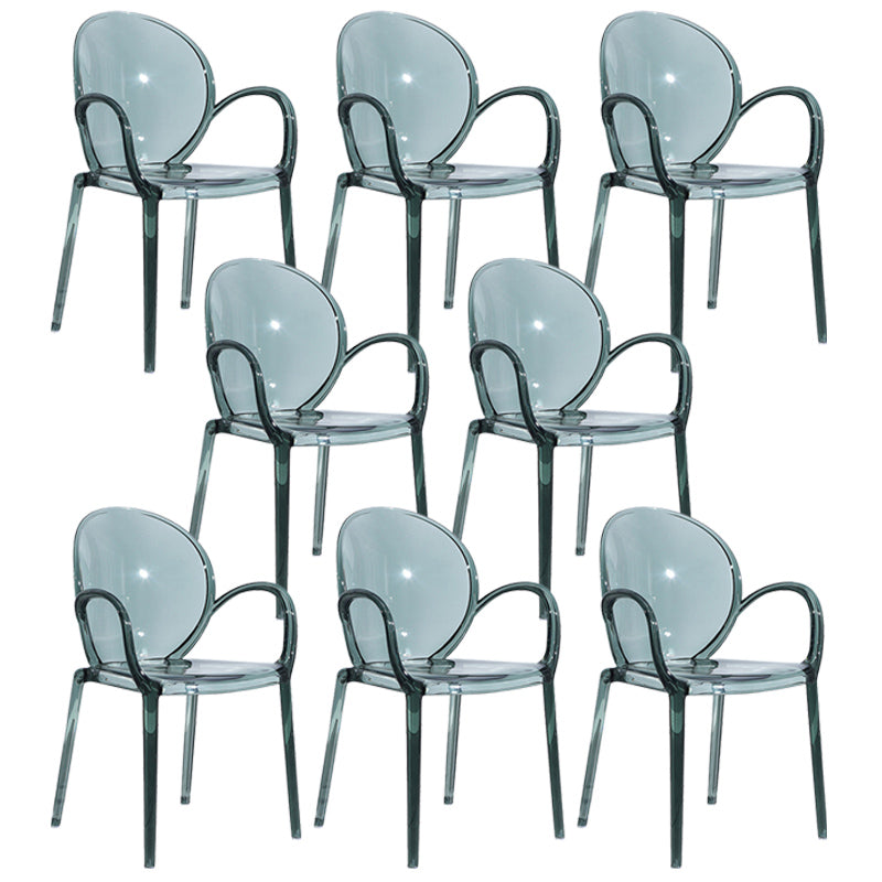 Modern Transparent Plastic Solid Back Side Chair 34"H Dining Chair for Restaurant Green 8 Piece Set Clearhalo ' kitchen&dining_furn' 'Dining Chairs' 'Dining Tables & Seating' 'dining_chair' 'furn' 'furn_dining_chair' 'Furniture' 'furniture_dining_chair' 'Kitchen & Dining Furniture' 'kitchen' 3662846