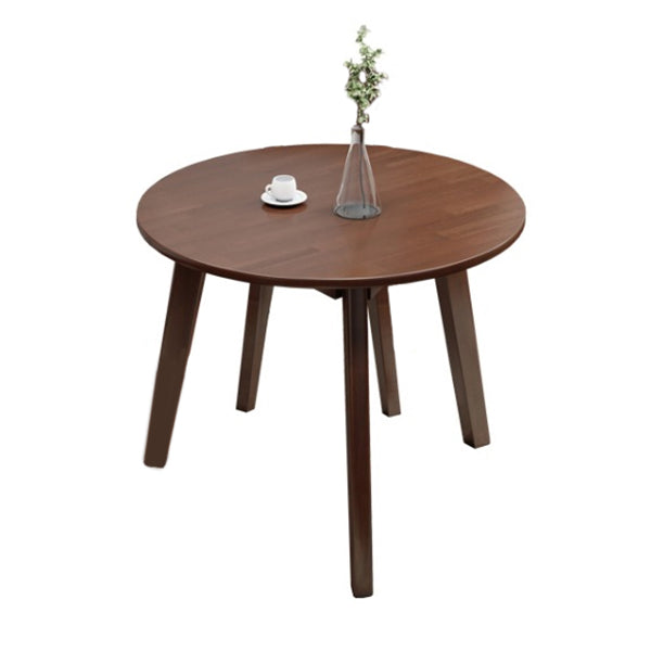 Contemporary Solid Wood Round Dining Table Kitchen Standard Dining Table with 4 Legs Base Brown Without Chairs Clearhalo ' dining_table' 'Dining Tables & Seating' 'Dining Tables' 'furn' 'furn_dining_table' 'Furniture' 'furniture_dining_table' 'Kitchen & Dining Furniture' 'kitchen&dining_furn' 'kitchen' 'kitchen_dining_table' 3670920