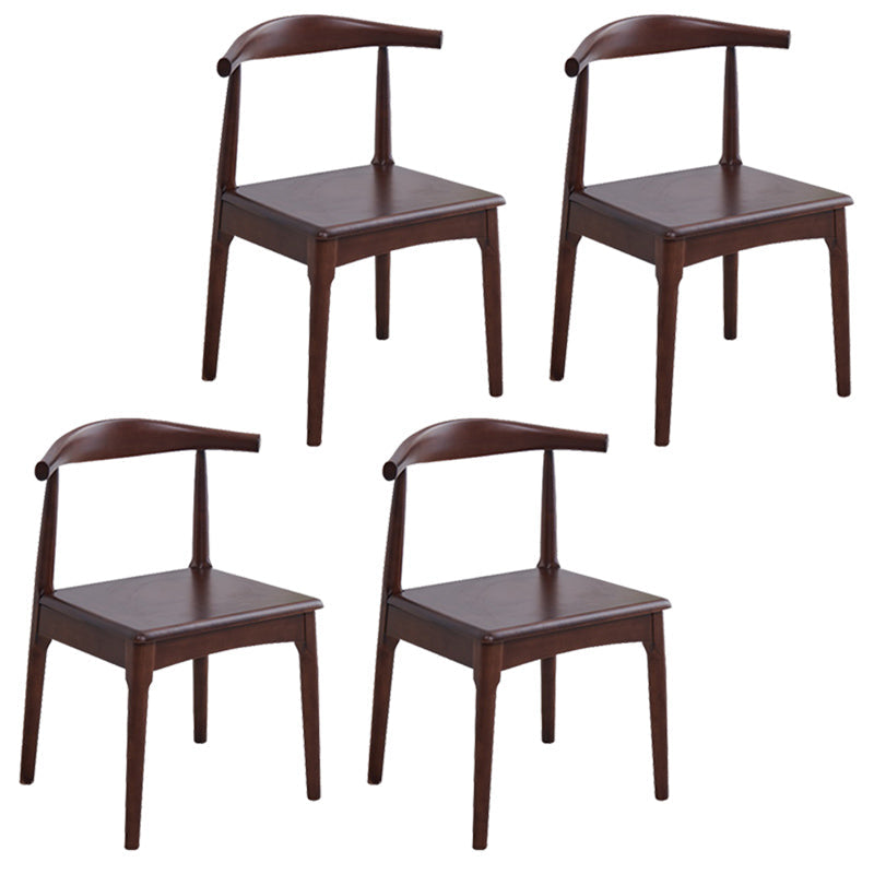 Contemporary Dining Chair Open Back Side Chair with Wood Legs for Home Use Brown 4 Piece Set Walnut Clearhalo ' kitchen&dining_furn' 'Dining Chairs' 'Dining Tables & Seating' 'dining_chair' 'furn' 'furn_dining_chair' 'Furniture' 'furniture_dining_chair' 'Kitchen & Dining Furniture' 'kitchen' 3671120