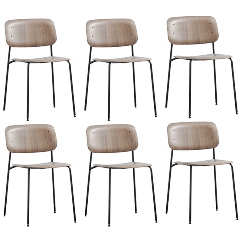 Nordic Wooden Dining Chair with Metal Base 31"H Open Back Dining Side Chair for Restaurant Wood 6 Piece Set Clearhalo ' kitchen&dining_furn' 'Dining Chairs' 'Dining Tables & Seating' 'dining_chair' 'furn' 'furn_dining_chair' 'Furniture' 'furniture_dining_chair' 'Kitchen & Dining Furniture' 'kitchen' 3671184
