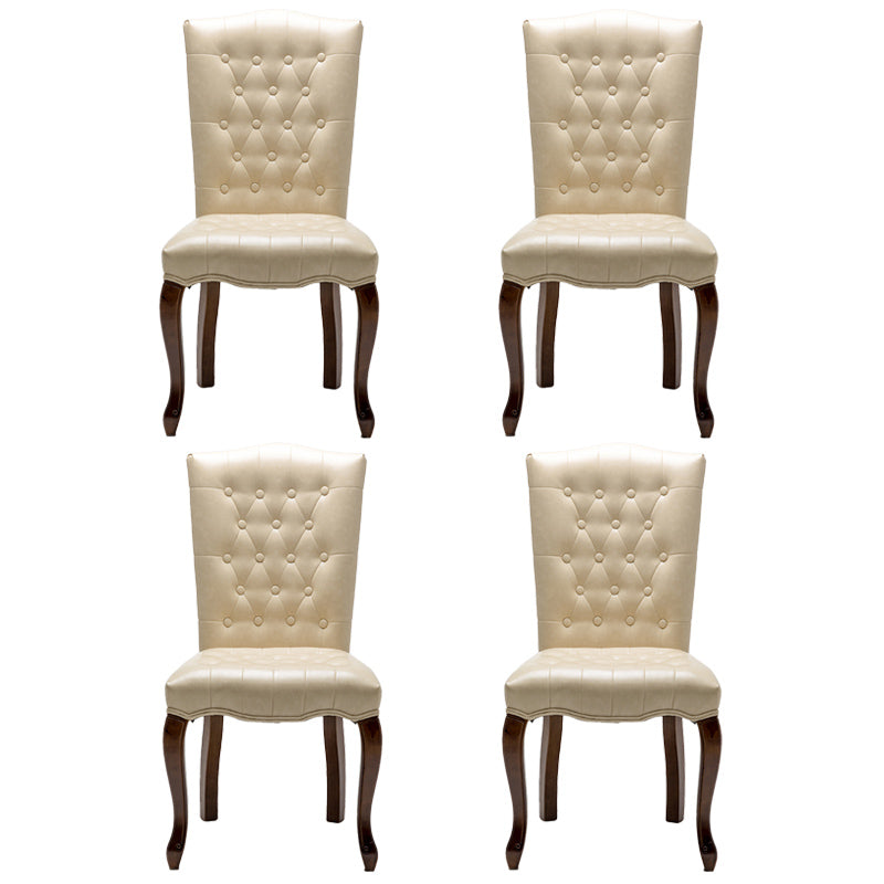 Wood Traditional Dining Side Chair with Color Cushion Parsons Chair for Home Off-White 4 Piece Set Clearhalo ' kitchen&dining_furn' 'Dining Chairs' 'Dining Tables & Seating' 'dining_chair' 'furn' 'furn_dining_chair' 'Furniture' 'furniture_dining_chair' 'Kitchen & Dining Furniture' 'kitchen' 3672620