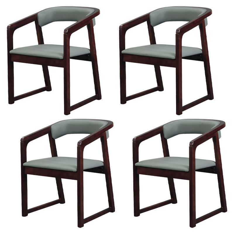 Modern Wood Indoor-Outdoor Chair with Arm Home Open Back Dining Side Chair Grey 4 Piece Set Walnut Clearhalo ' kitchen&dining_furn' 'Dining Chairs' 'Dining Tables & Seating' 'dining_chair' 'furn' 'furn_dining_chair' 'Furniture' 'furniture_dining_chair' 'Kitchen & Dining Furniture' 'kitchen' 3698203