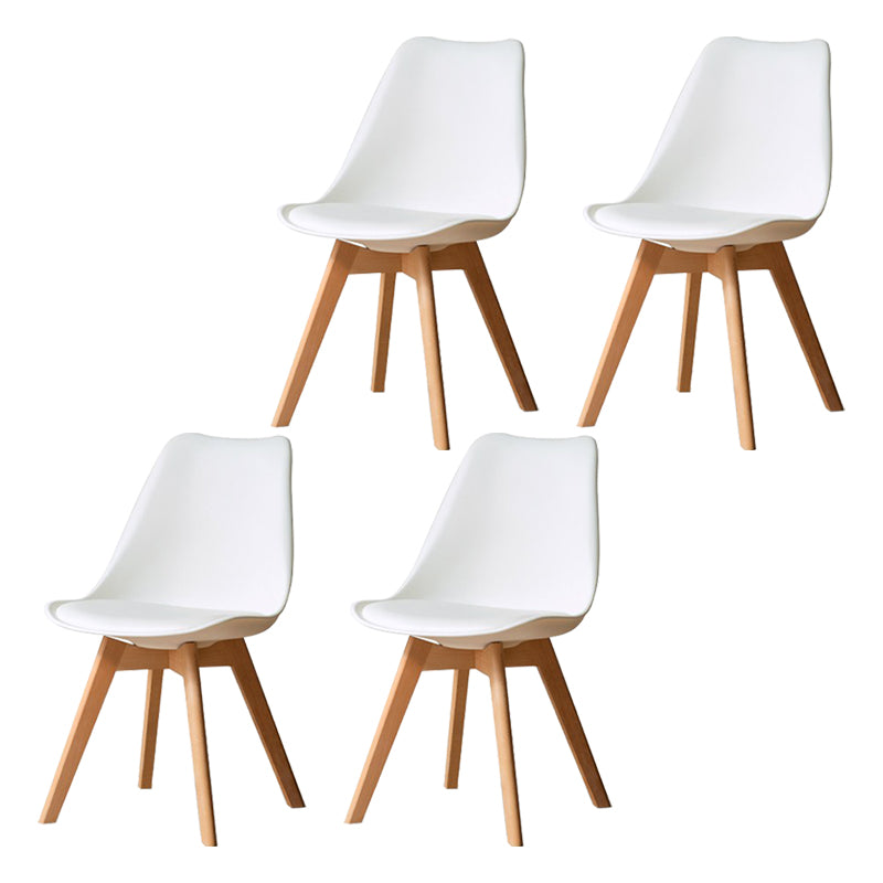 Glam Style Upholstered Armless Dining Chairs with Wooden Legs Side Chairs for Home Use White Set of 4 Clearhalo ' kitchen&dining_furn' 'Dining Chairs' 'Dining Tables & Seating' 'dining_chair' 'Furniture' 'furniture_dining_chair' 'Kitchen & Dining Furniture' 'kitchen' 3702377