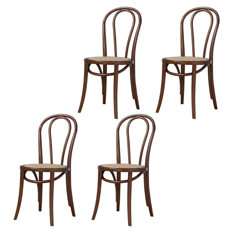 Bentwood Armless Side Dining Chairs Country Style Wood Dining Room Chair Walnut Brown 4 Piece Set Clearhalo ' kitchen&dining_furn' 'Dining Chairs' 'Dining Tables & Seating' 'dining_chair' 'furn' 'furn_dining_chair' 'Furniture' 'furniture_dining_chair' 'Kitchen & Dining Furniture' 'kitchen' 3702506