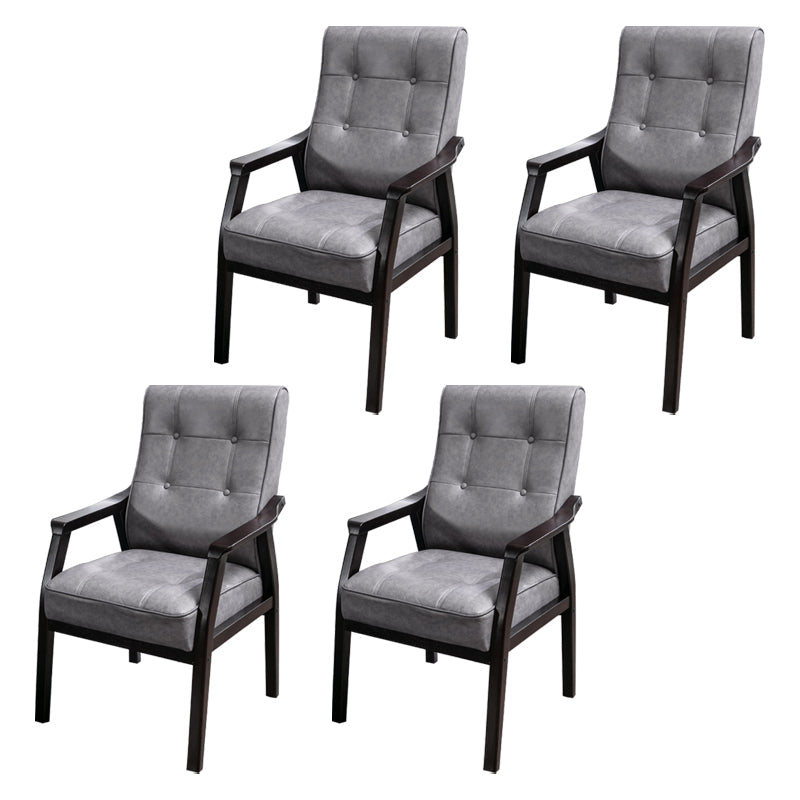 Traditional Kitchen Dining Chair Solid Back Dining Side Chair with Wooden Legs Black Fabric 4 Piece Set Clearhalo ' kitchen&dining_furn' 'Dining Chairs' 'Dining Tables & Seating' 'dining_chair' 'furn' 'furn_dining_chair' 'Furniture' 'furniture_dining_chair' 'Kitchen & Dining Furniture' 'kitchen' 3702593