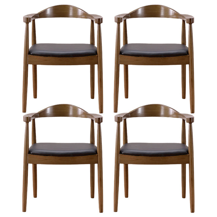 Scandinavian Style Wood Dining Chair Home Open Back Dining Side Chair with Arm Walnut 4 Piece Set Clearhalo ' kitchen&dining_furn' 'Dining Chairs' 'Dining Tables & Seating' 'dining_chair' 'furn' 'furn_dining_chair' 'Furniture' 'furniture_dining_chair' 'Kitchen & Dining Furniture' 'kitchen' 3702711