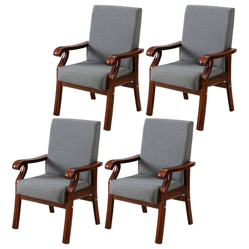 Traditional Style Kitchen Dining Chair Solid Back Dining Arm Chair for Home Use Grey 4 Piece Set Clearhalo ' kitchen&dining_furn' 'Dining Chairs' 'Dining Tables & Seating' 'dining_chair' 'furn' 'furn_dining_chair' 'Furniture' 'furniture_dining_chair' 'Kitchen & Dining Furniture' 'kitchen' 3702718