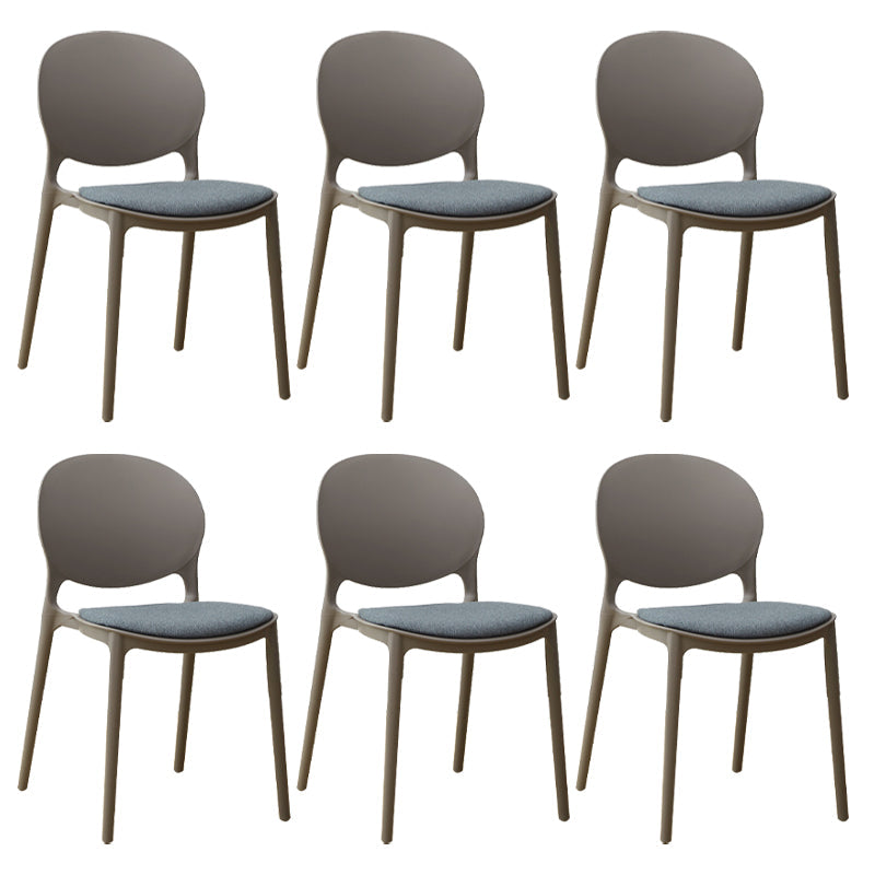 Stackable Plastic Armless Dining Chairs Indoor Scandinavian Side Chair Grey 6 Piece Set Clearhalo ' kitchen&dining_furn' 'Dining Chairs' 'Dining Tables & Seating' 'dining_chair' 'furn' 'furn_dining_chair' 'Furniture' 'furniture_dining_chair' 'Kitchen & Dining Furniture' 'kitchen' 3703505