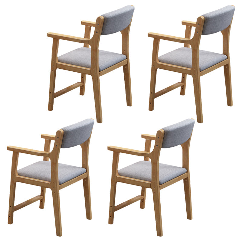Wood Scandinavian Style Dining Chairs Home Open Back Dining Side Chair with Arm Natural 4 Piece Set Clearhalo ' kitchen&dining_furn' 'Dining Chairs' 'Dining Tables & Seating' 'dining_chair' 'furn' 'furn_dining_chair' 'Furniture' 'furniture_dining_chair' 'Kitchen & Dining Furniture' 'kitchen' 3703556
