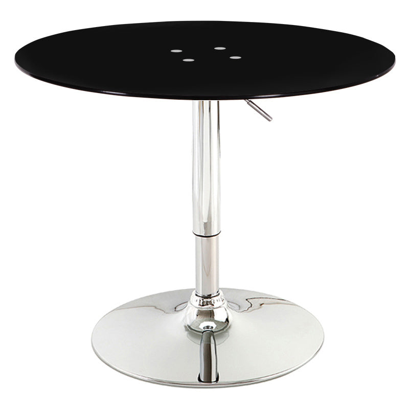Modern Round Dining Room Table Tempered Glass Table with Pedestal Base for Home Kitchen Dinner Black 31.5"L x 31.5"W x 29.5"H Without Chairs Clearhalo ' dining_table' 'Dining Tables & Seating' 'Dining Tables' 'furn' 'furn_dining_table' 'Furniture' 'furniture_dining_table' 'Kitchen & Dining Furniture' 'kitchen&dining_furn' 'kitchen' 'kitchen_dining_table' 3704487