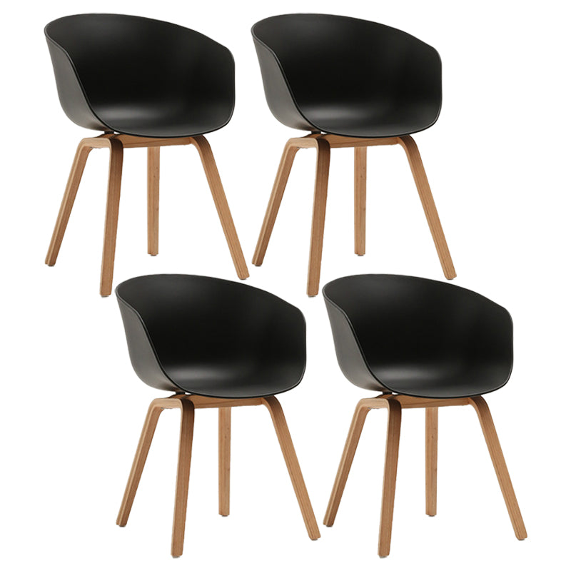 Contemporary Style Dining Room Chairs Solid Arm Chair with Wooden Legs Black Natural Wood Set of 4 Clearhalo ' kitchen&dining_furn' 'Dining Chairs' 'Dining Tables & Seating' 'dining_chair' 'Furniture' 'furniture_dining_chair' 'Kitchen & Dining Furniture' 'kitchen' 3705339
