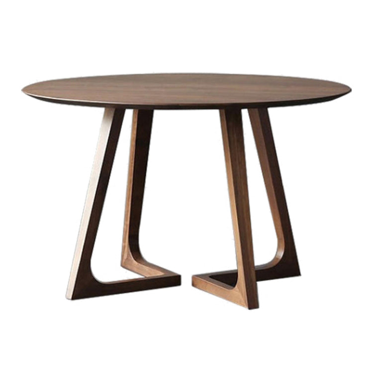 Solid Wood Double Pedestal Dinette Table Simplicity Dining Table Round for Home Brown Without Chairs Clearhalo ' dining_table' 'Dining Tables & Seating' 'Dining Tables' 'furn' 'furn_dining_table' 'Furniture' 'furniture_dining_table' 'Kitchen & Dining Furniture' 'kitchen&dining_furn' 'kitchen' 'kitchen_dining_table' 3723562