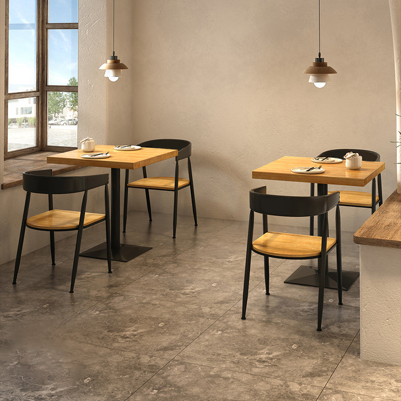 Industrial Solid Wood Dining Table Brown Square Table with Metal Base for Dinning Room Clearhalo ' dining_table' 'Dining Tables & Seating' 'Dining Tables' 'furn' 'furn_dining_table' 'Furniture' 'furniture_dining_table' 'Kitchen & Dining Furniture' 'kitchen&dining_furn' 'kitchen' 'kitchen_dining_table' 3723691
