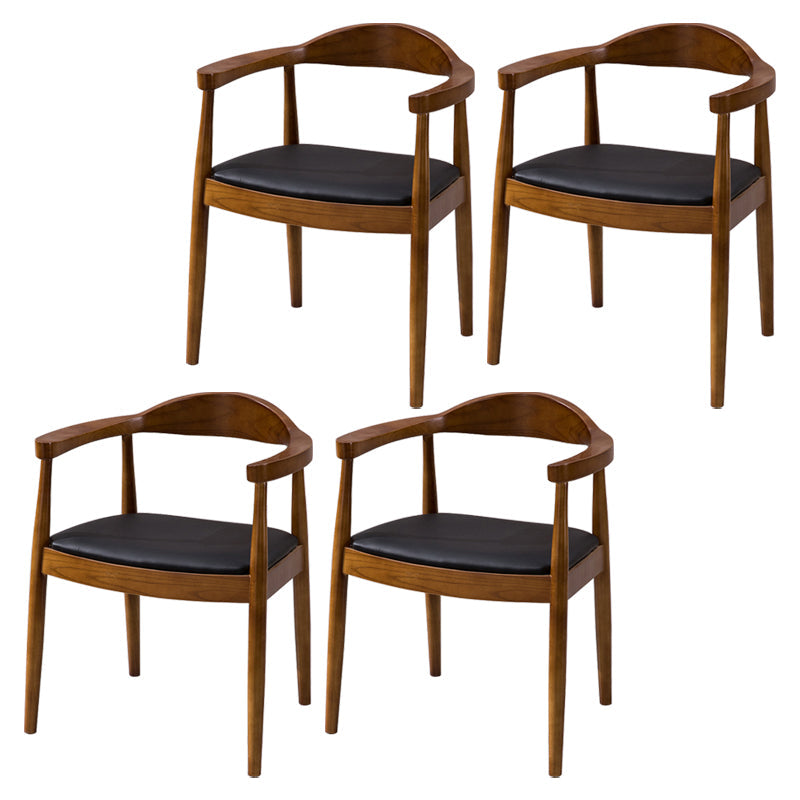 Traditional Style Solid Wood Chairs Kitchen Dining Open Back Side Chair Deep Tan 4 Piece Set Clearhalo ' kitchen&dining_furn' 'Dining Chairs' 'Dining Tables & Seating' 'dining_chair' 'furn' 'furn_dining_chair' 'Furniture' 'furniture_dining_chair' 'Kitchen & Dining Furniture' 'kitchen' 3724750