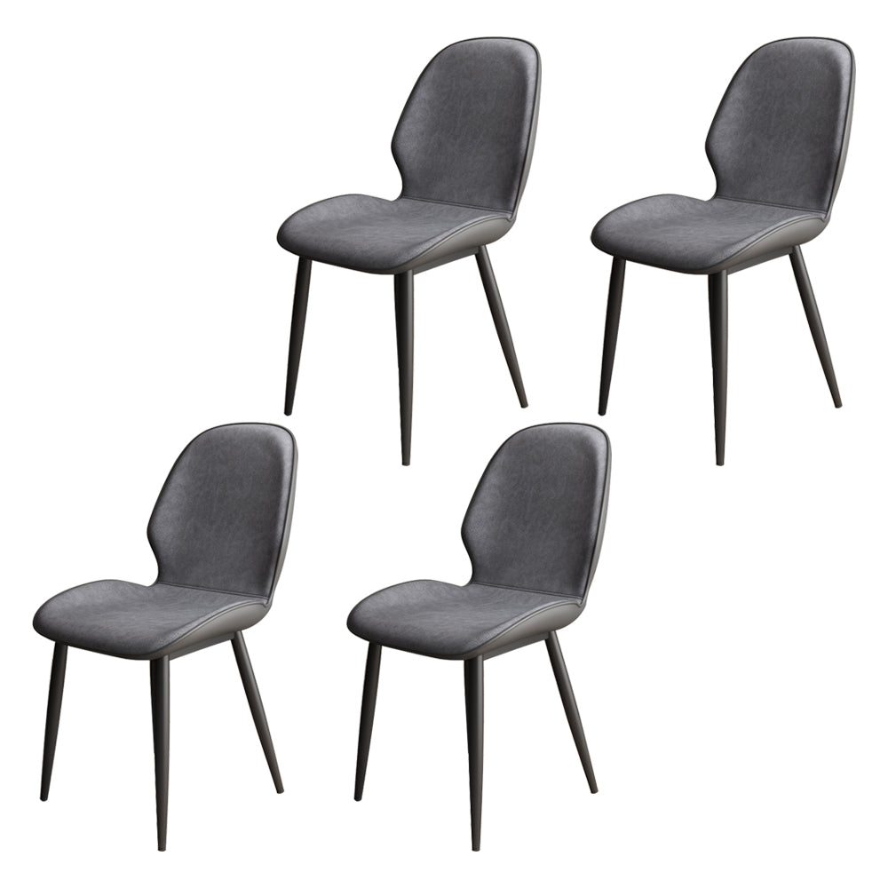 Upholstered Contemporary Restaurant Side Chair Parsons Matte Finish Dining Chair Dark Gray 4 Piece Set Clearhalo ' kitchen&dining_furn' 'Dining Chairs' 'Dining Tables & Seating' 'dining_chair' 'furn' 'furn_dining_chair' 'Furniture' 'furniture_dining_chair' 'Kitchen & Dining Furniture' 'kitchen' 3724880