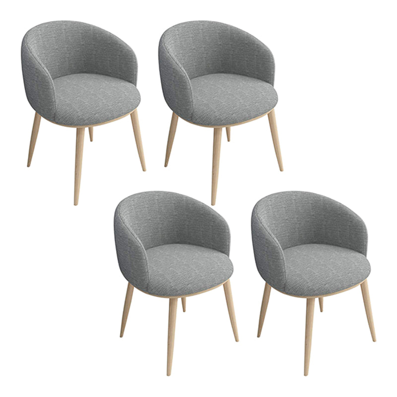 Home Scandinavian Arm Chair Parsons Back Metal Upholstered Dining Room Chair Grey 4 Piece Set Clearhalo ' kitchen&dining_furn' 'Dining Chairs' 'Dining Tables & Seating' 'dining_chair' 'furn' 'furn_dining_chair' 'Furniture' 'furniture_dining_chair' 'Kitchen & Dining Furniture' 'kitchen' 3725315