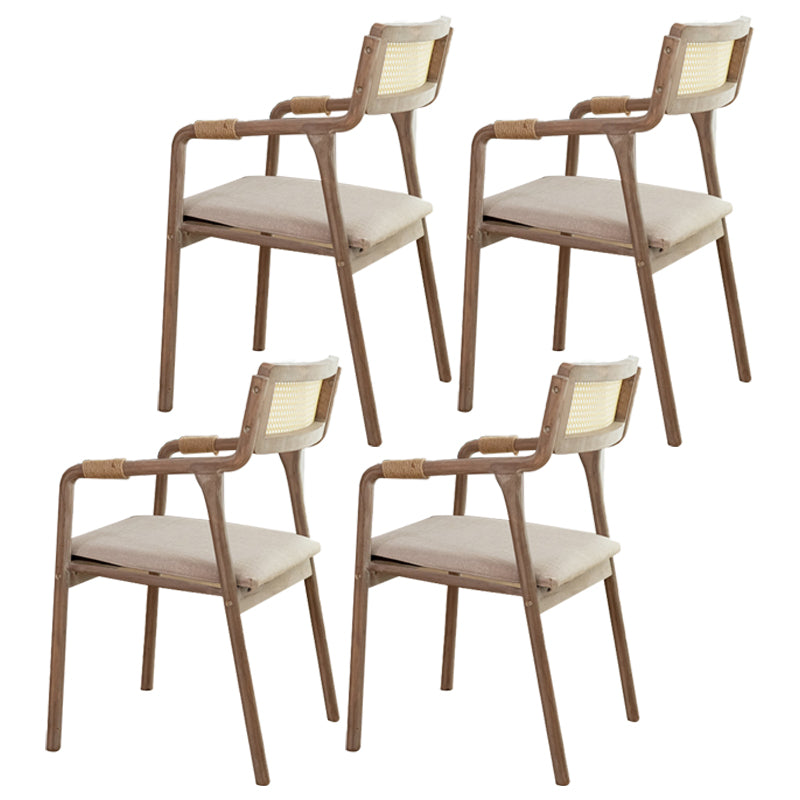 Traditional Style Rubberwood Chairs Kitchen Open Back Dining Side Chair Beige 4 Piece Set Clearhalo ' kitchen&dining_furn' 'Dining Chairs' 'Dining Tables & Seating' 'dining_chair' 'furn' 'furn_dining_chair' 'Furniture' 'furniture_dining_chair' 'Kitchen & Dining Furniture' 'kitchen' 3725363