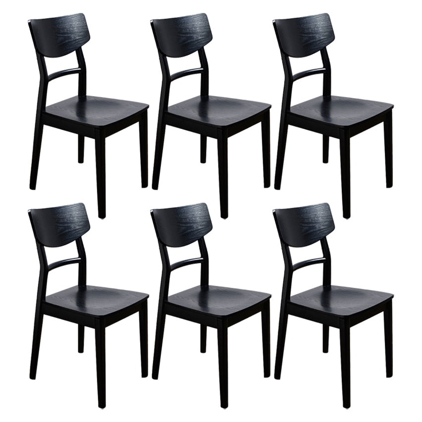 Industrial Ash Open Side Chair Matte Finish Upholstered Dining Chair with Black Legs Black 6 Piece Set Clearhalo ' kitchen&dining_furn' 'Dining Chairs' 'Dining Tables & Seating' 'dining_chair' 'furn' 'furn_dining_chair' 'Furniture' 'furniture_dining_chair' 'Kitchen & Dining Furniture' 'kitchen' 3725401
