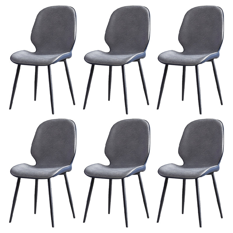 Contemporary Metal Dining Room Chairs Wingback Side Armless Chair for Home Use Gray-Blue 6 Piece Set Clearhalo ' kitchen&dining_furn' 'Dining Chairs' 'Dining Tables & Seating' 'dining_chair' 'furn' 'furn_dining_chair' 'Furniture' 'furniture_dining_chair' 'Kitchen & Dining Furniture' 'kitchen' 3725589