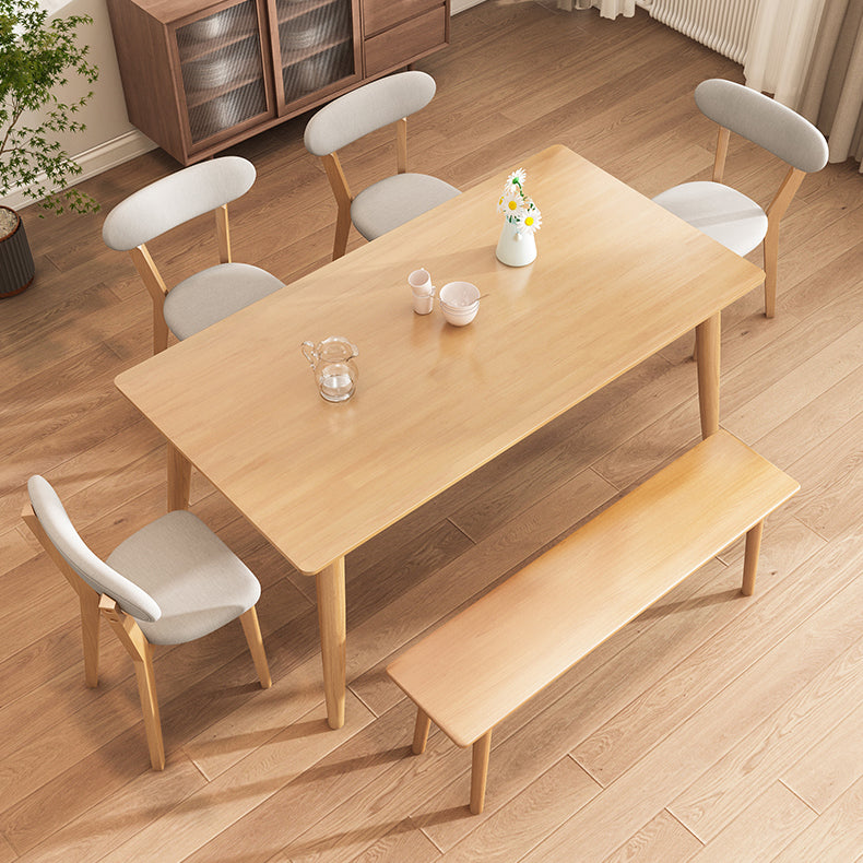 Minimalist Kitchen Solid Wood Dining Table Rectangle Standard Dining Table with 4 Legs Base Clearhalo ' dining_table' 'Dining Tables & Seating' 'Dining Tables' 'furn' 'furn_dining_table' 'Furniture' 'furniture_dining_table' 'Kitchen & Dining Furniture' 'kitchen&dining_furn' 'kitchen' 'kitchen_dining_table' 3726002